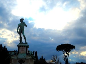 A replica of the David in Piazzale Michelangelo