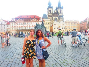 Sophia and me in one of the main squares in Prague